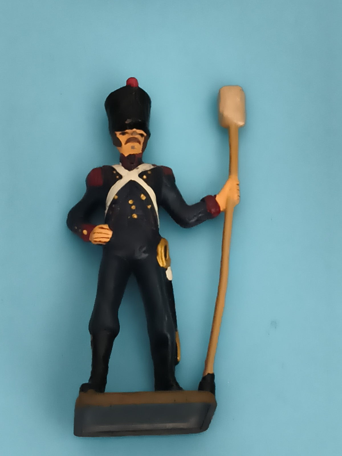 Figurine soldat ancien plomb uniforme bleu époque Empire jouet vintage