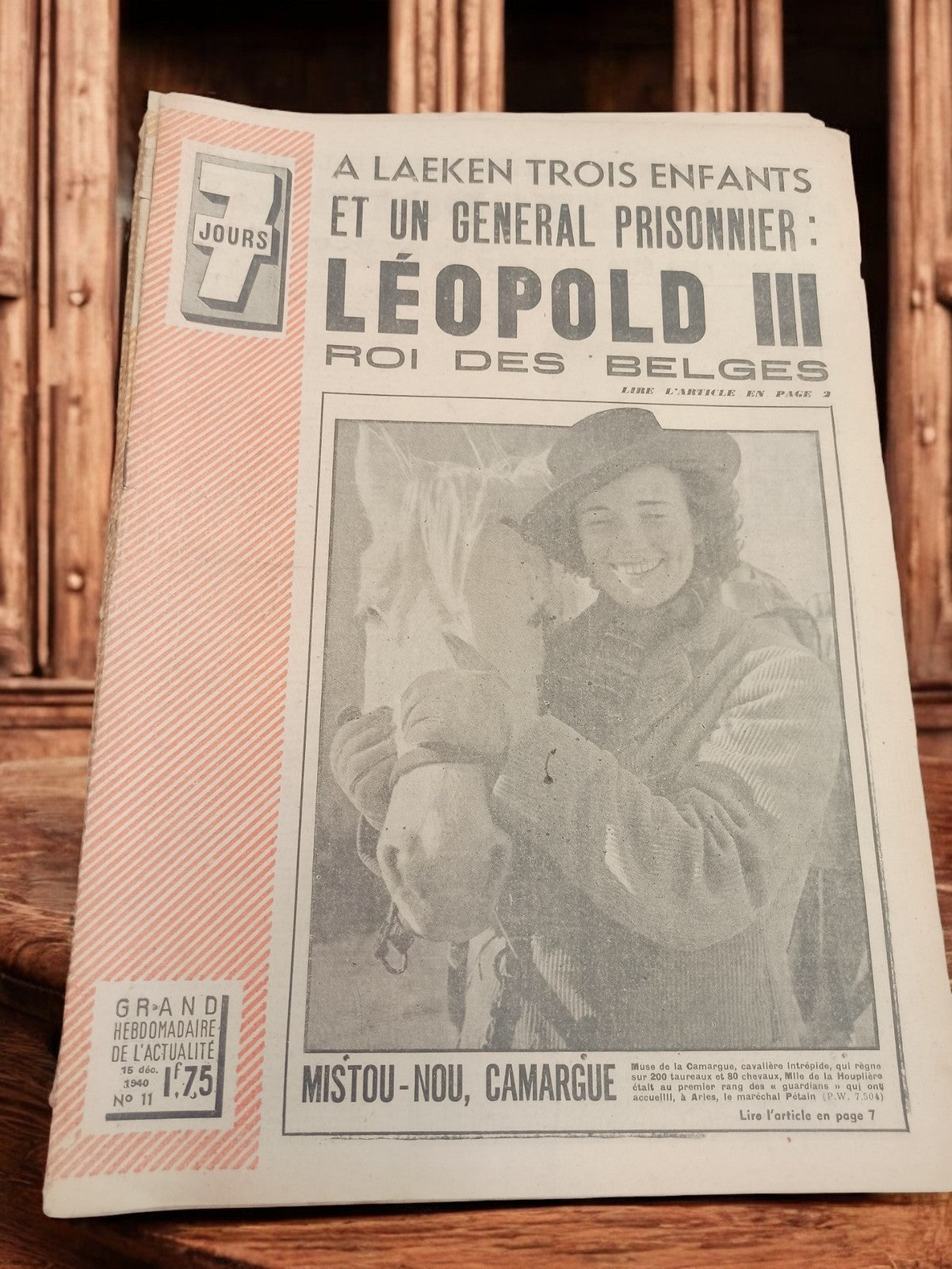 Magazine 7 Jours 1940 Léopold III ancien hebdomadaire presse vintage
