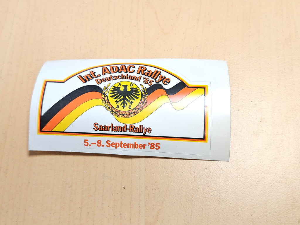 Autocollant rétro ADAC Rallye Deutschland 1985 ancien, collector vintage sport a
