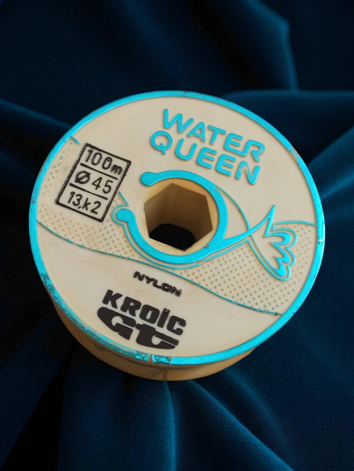 Bobine fil nylon Water Queen Kroic GT ancien accessoire pêche vintage 100m Ø45