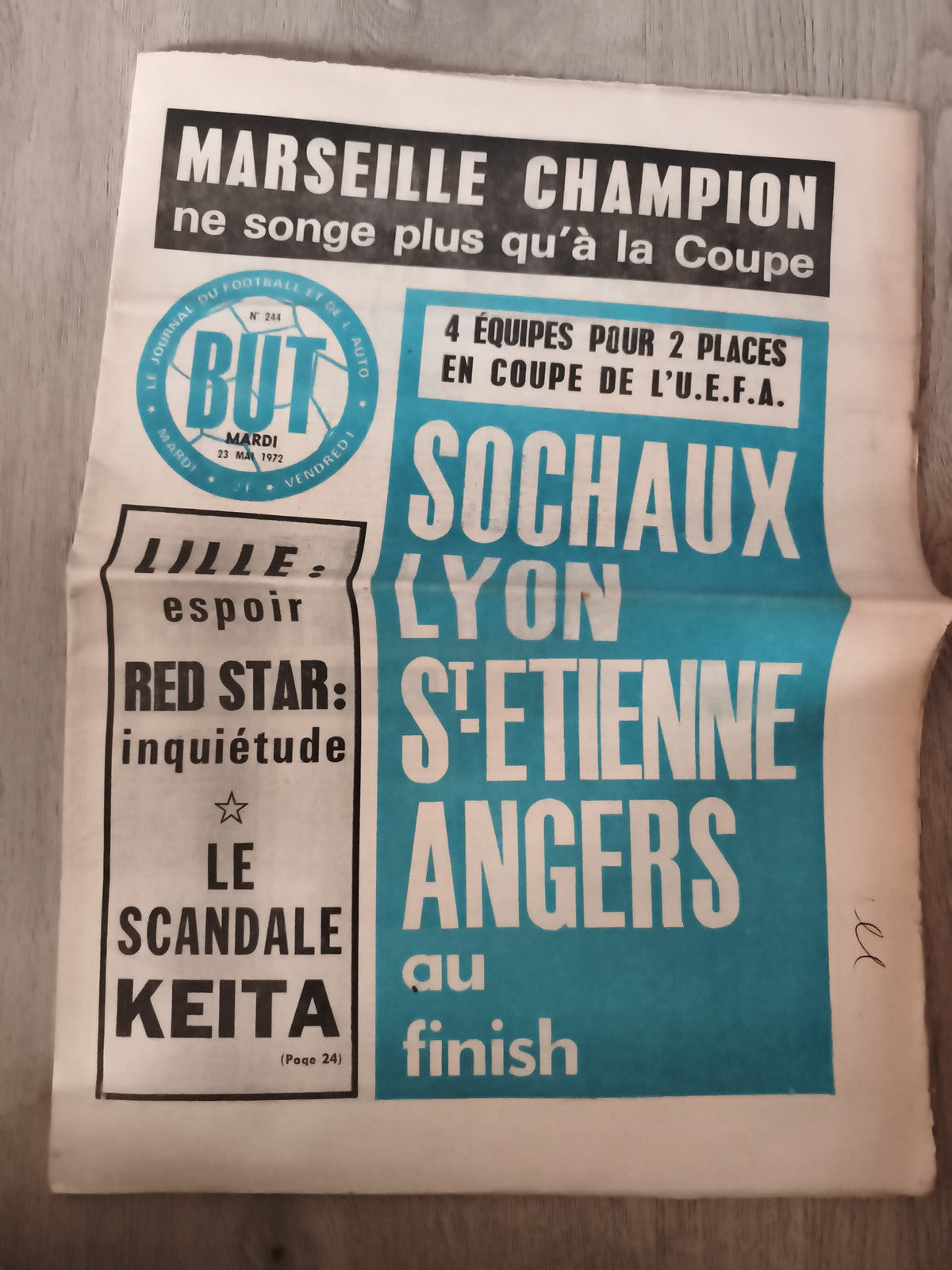 Journal sportif ancien BUT 1972 Marseille champion football vintage années 70