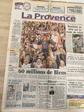 Ancien journal La Provence OM France 98, souvenir Coupe du Monde Marseille
