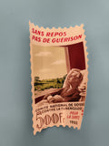 Timbre de charité 1950 Tuberculose France 500Fr santé affiche philatélie