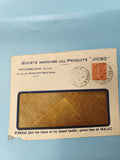 Ancienne enveloppe oblitérée début XXe, publicité JICSO, timbre 5c, philatélie