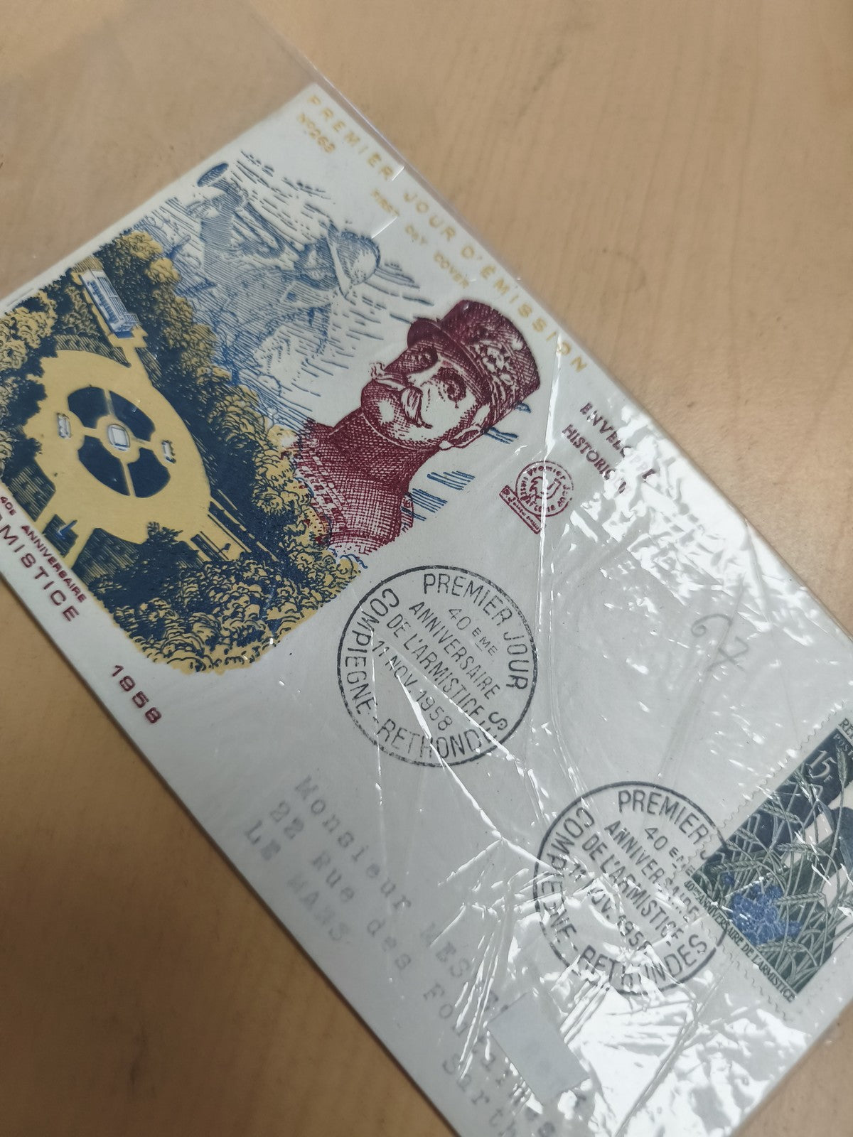 Enveloppe Premier Jour Armistice 1918 1968 philatélie Compiègne Retondes