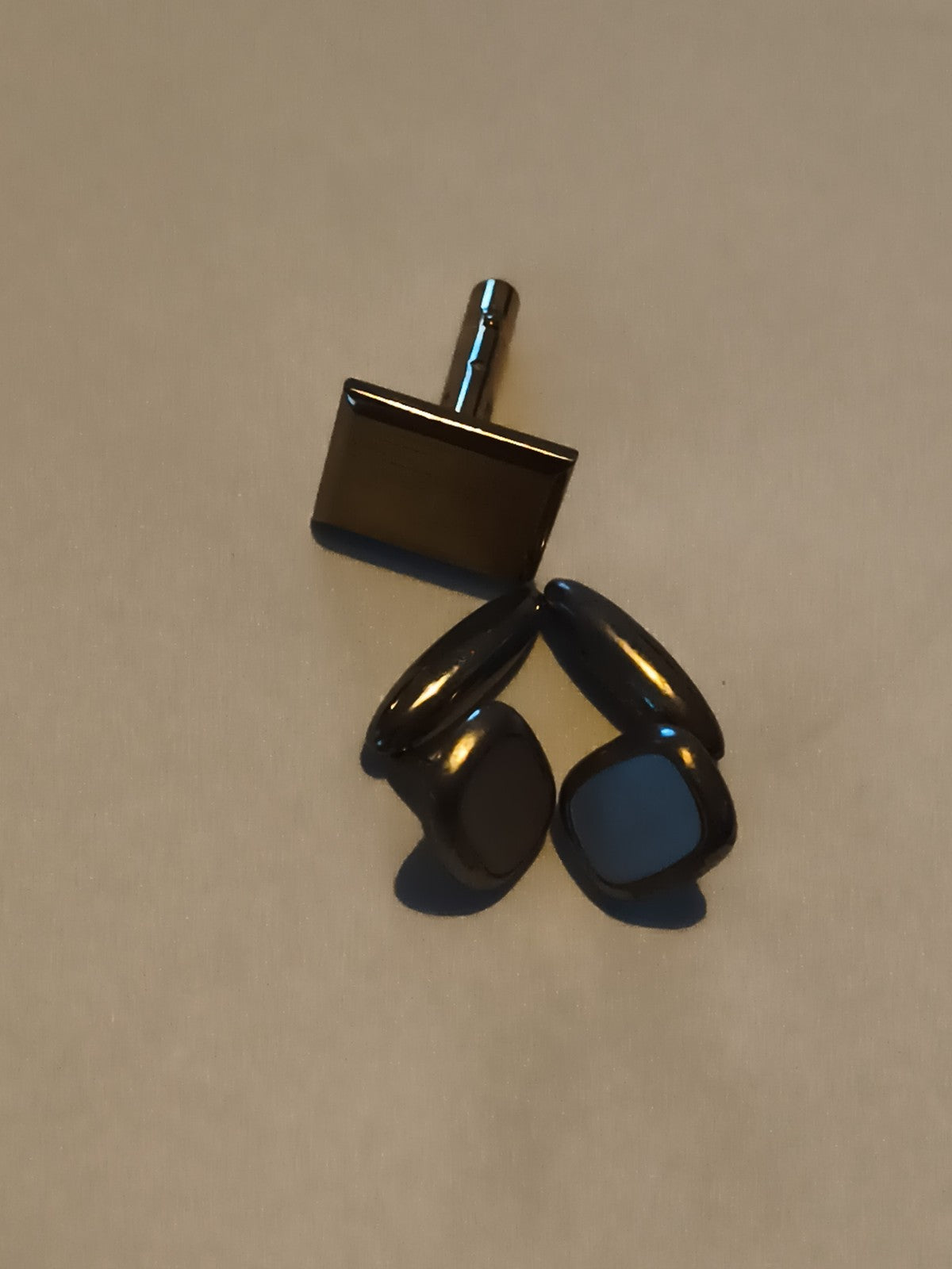 Boutons de manchette homme, finition noire, lot de 2 paires élégantes