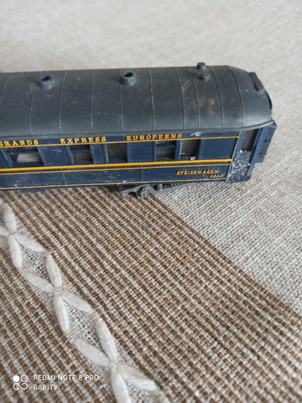 Wagon restaurant Meccano CIWL bleu or, vintage train HO, Compagnie International