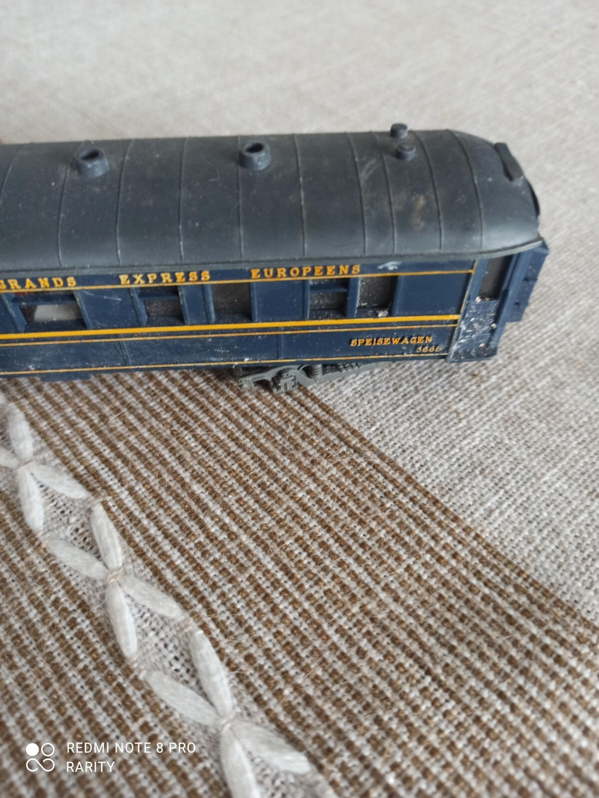 Wagon restaurant Meccano CIWL bleu or, vintage train HO, Compagnie International