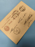 Ancienne carte postale fin XIXe France, philatélie, cachets 1889, vintage