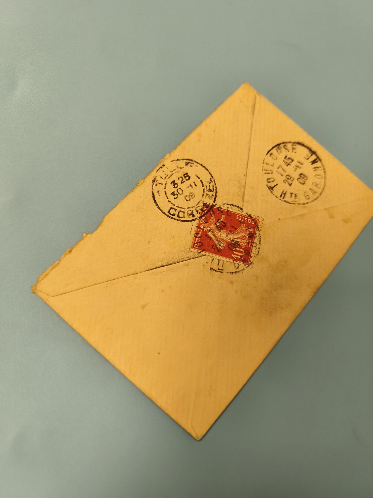 Ancienne enveloppe timbrée oblitérée philatélie collection vintage France
