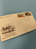 Enveloppe FDC Gabon Faune Hippopotame Crocodile Timbres Premier Jour Libreville