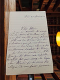 Lettre manuscrite ancienne 1929 écriture vintage époque entre-deux-guerres