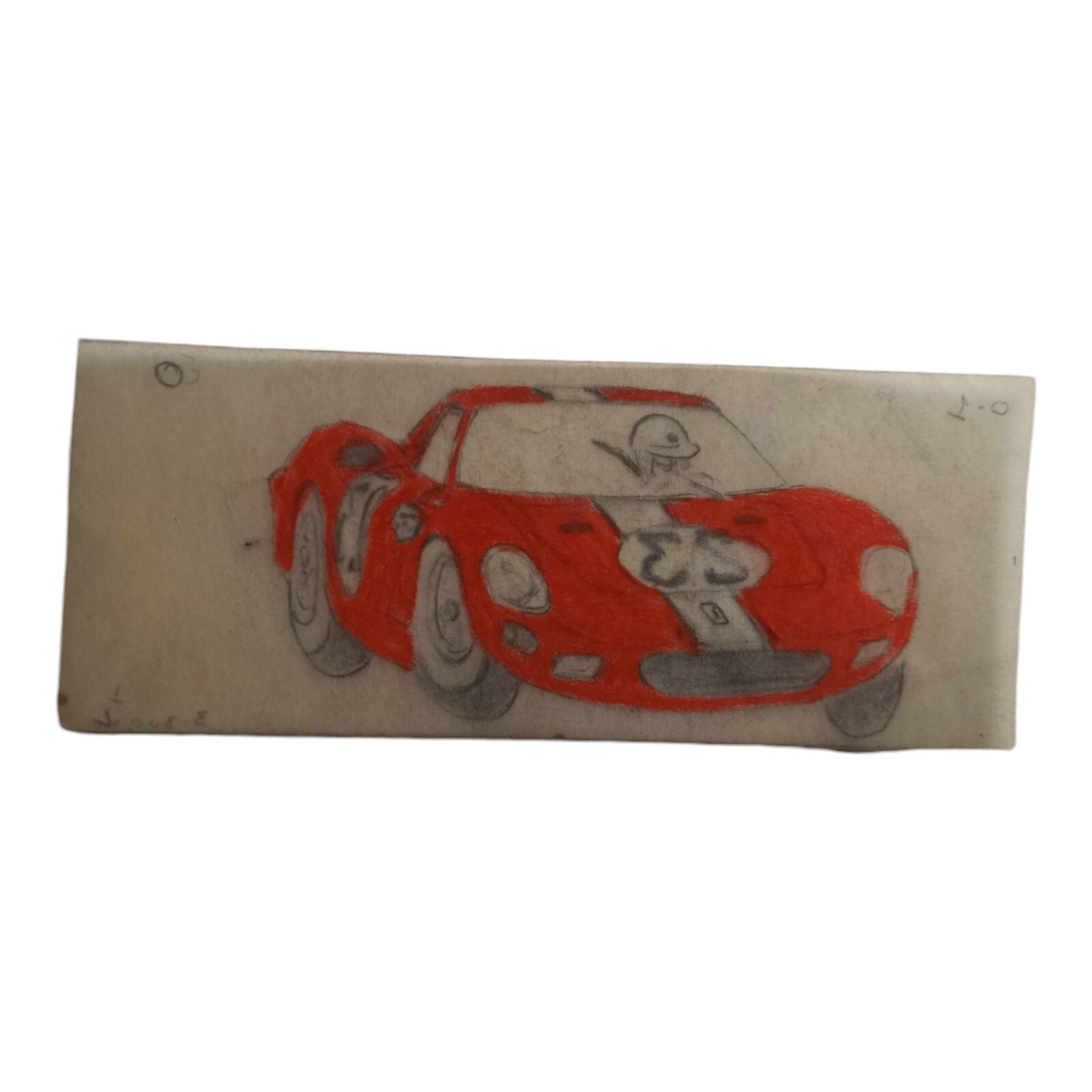 Plan original Scalextric Dinky Toys voiture rouge dessin calque authentique