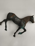 Sculpture cheval ancien bronze patine verte statuette équidé déco vintage