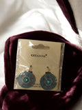 Boucles d’oreilles vintage Kreadiva bleu motif étoile rétro fantaisie ancien