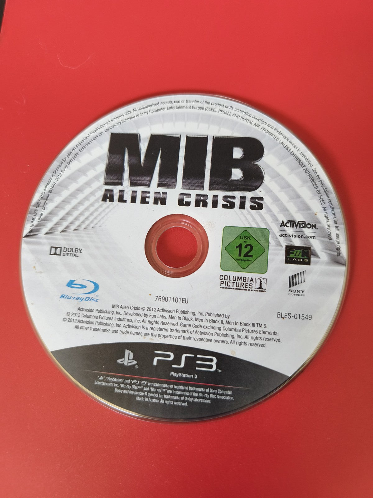 CD jeu Men in Black pour PS3 Sony PlayStation 3 disque seul occasion