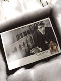 Carte publicitaire parfum Valentino Uomo rétro, objet ancien collection parfum