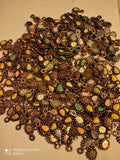 Lot 200 pendentifs goutte émaillés métal couleurs fantaisie années 90