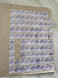 Gros lot anciens timbres Marianne violet 10c sur planche philatélie étude