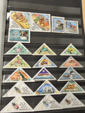Lot timbres Mongolie animaux oiseaux insectes formes variées d'occasion