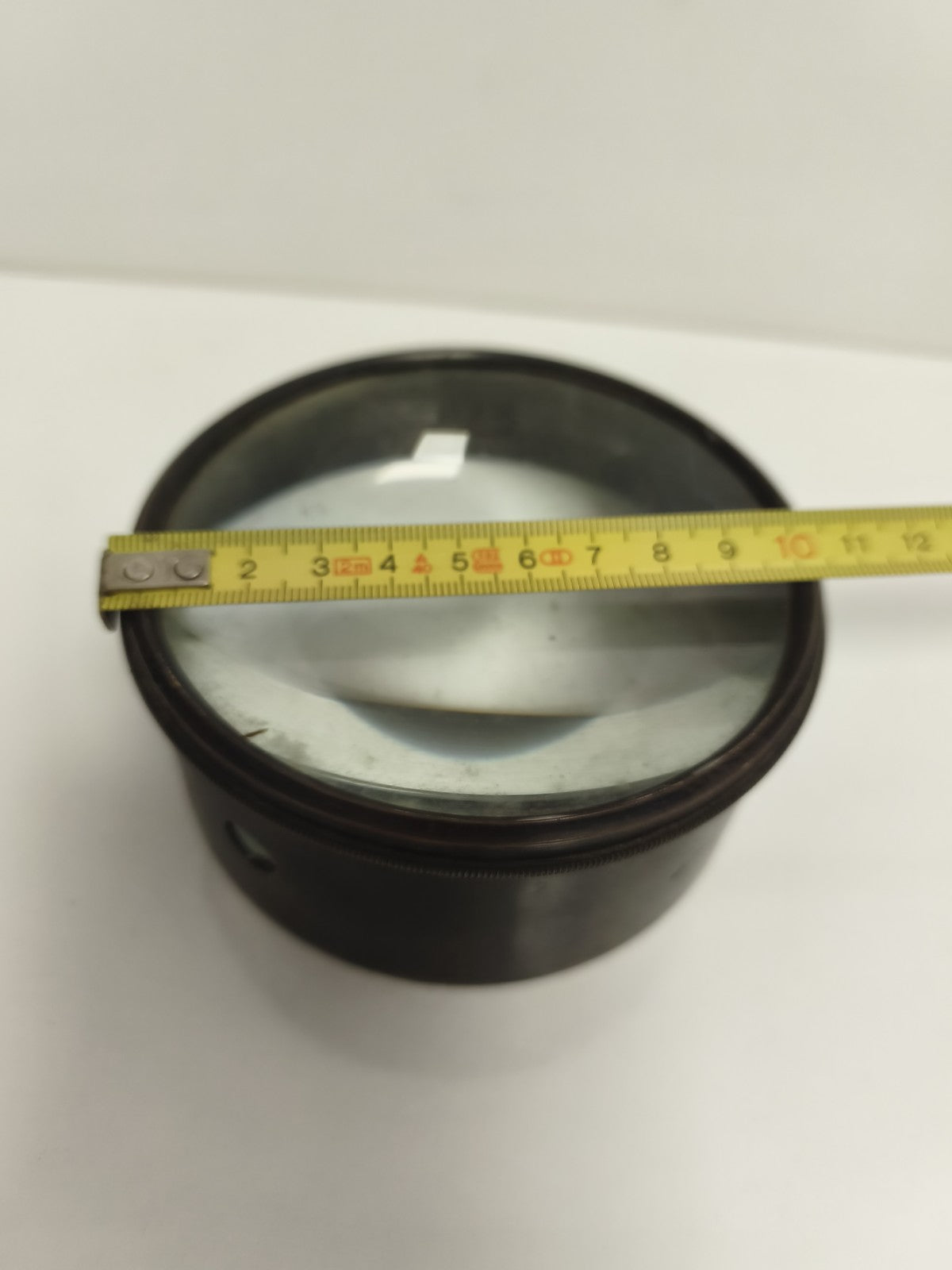 Lentille condenseur ancienne pour projecteur, loupe optique vintage, monture asp