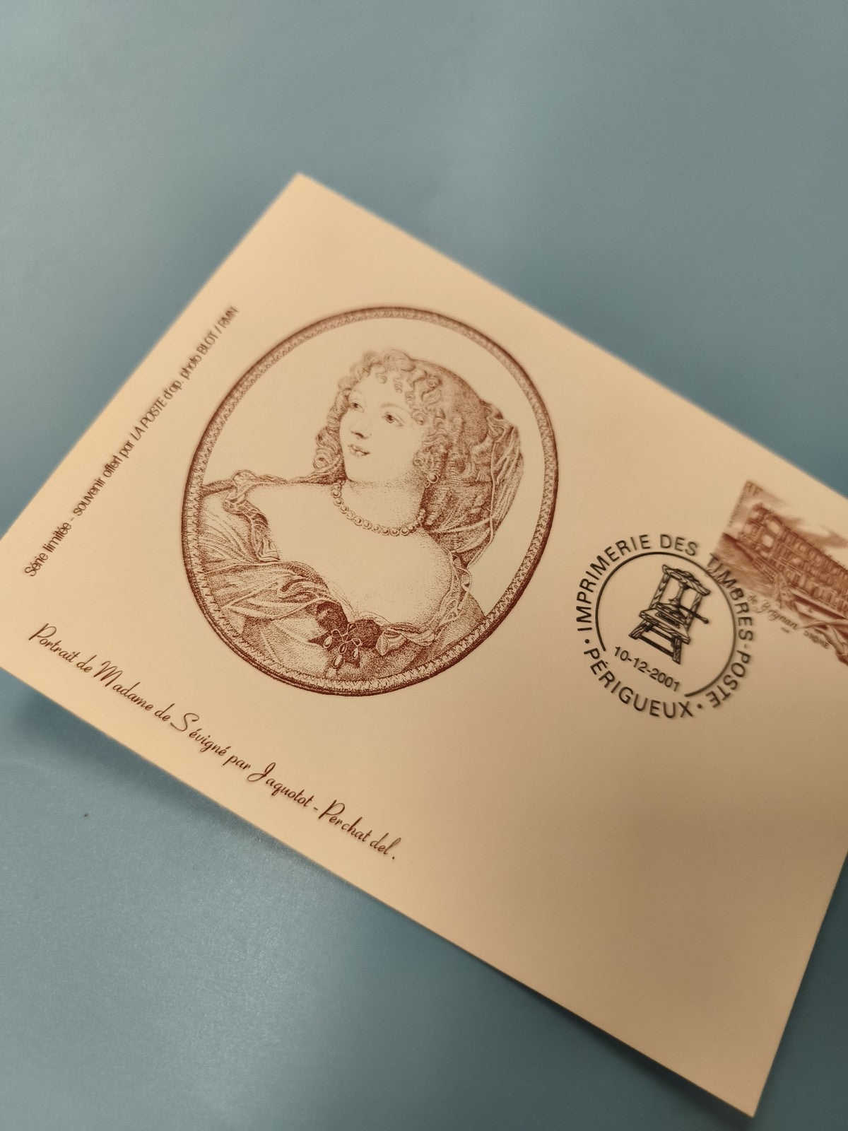 Enveloppe FDC premier jour Madame de Sévigné timbre 2001 cachet Périgueux