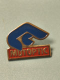 Vintage pin's Mutoptic bleu rouge collection publicité ancien badge (Ref 12)
