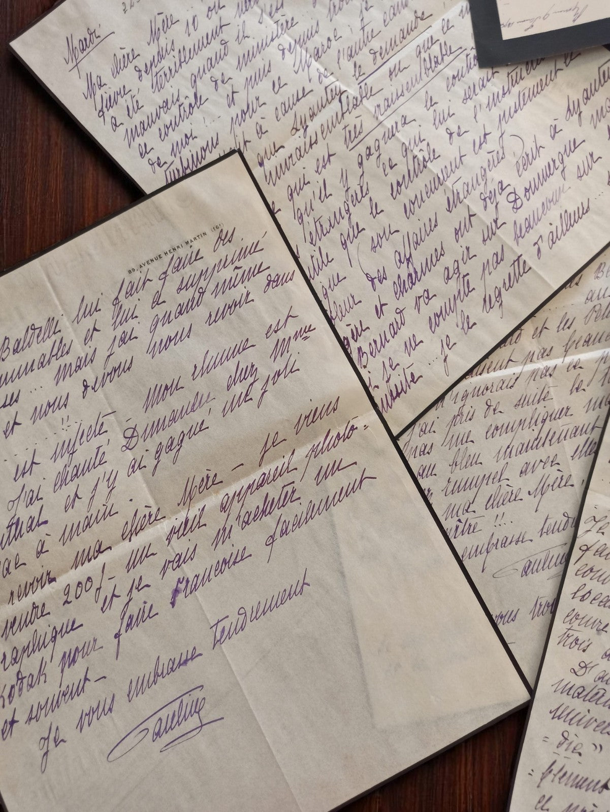 Lettre manuscrite ancienne 1948 deuil maternel témoignage intime signée