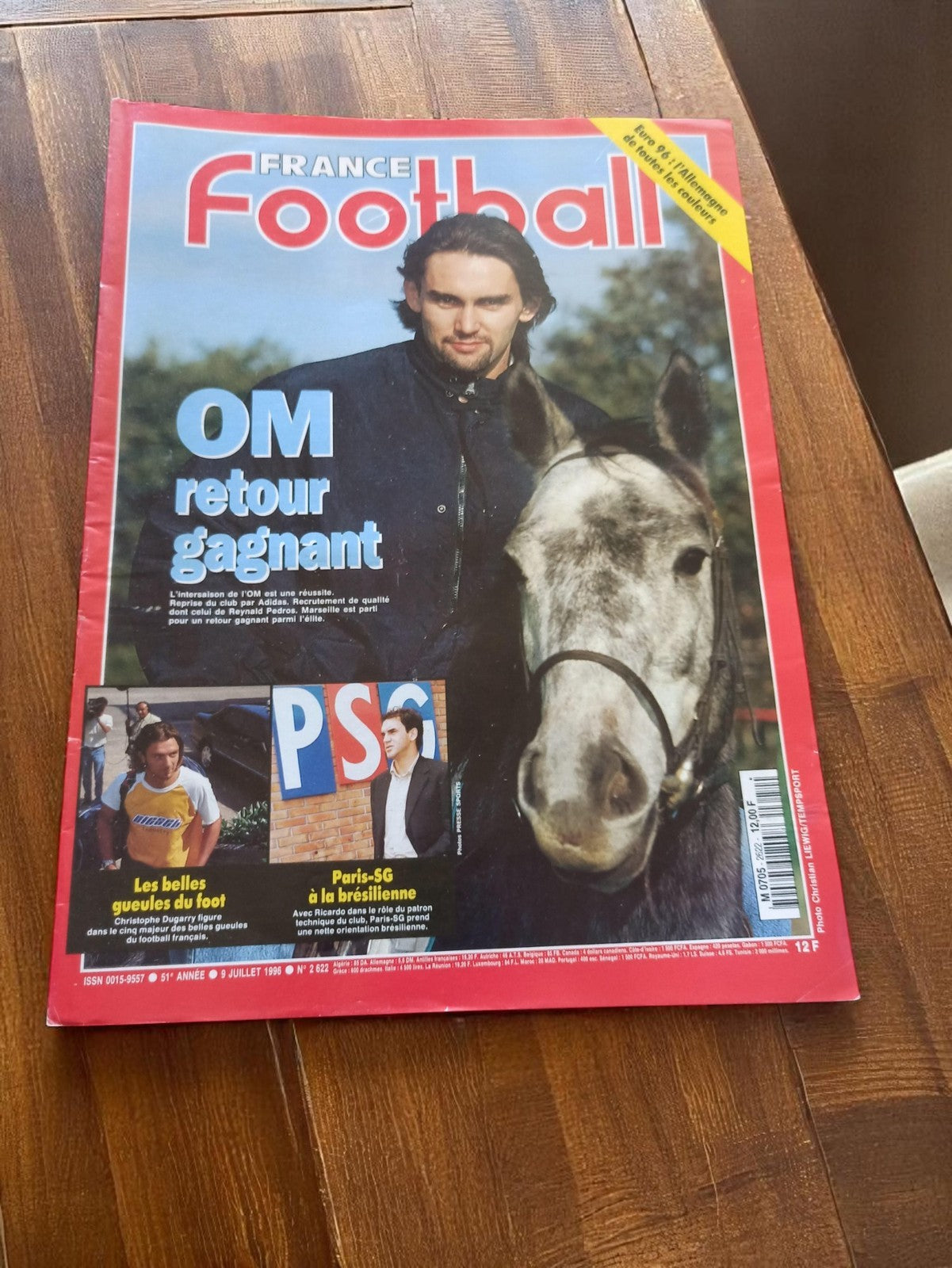 Magazine France Football vintage 1996 – OM retour gagnant, collector PSG