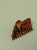 Vintage pin's L'Orientale art déco, train rouge, collection transport ancien