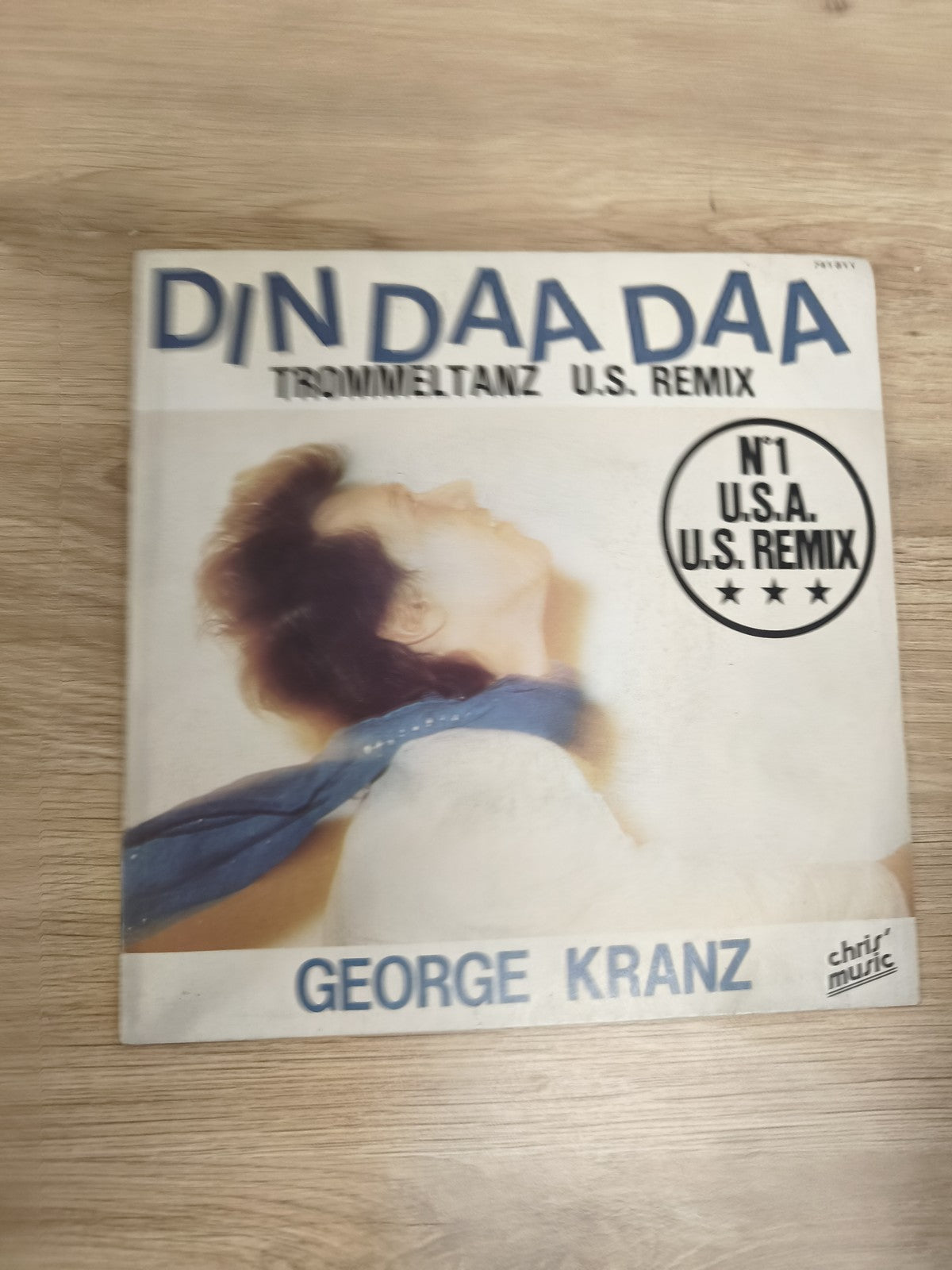 Vinyle 45T George Kranz Din Daa Daa U.S. Remix pochette illustrée (Ref 1)