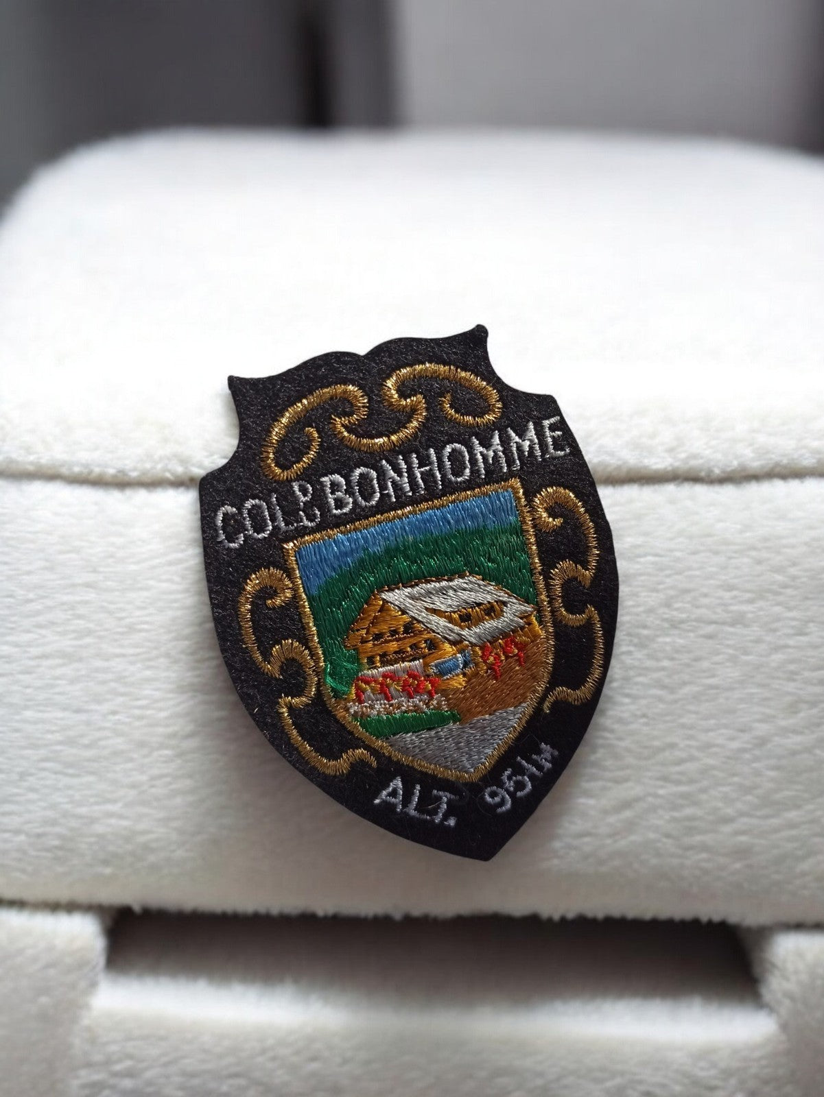 Patch écusson brodé Col Bonhomme ancien vintage rétro montagne chalet