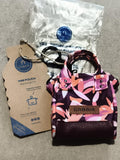 Mini pochette Cabaia motif floral violet rose neuf mini pouch collector