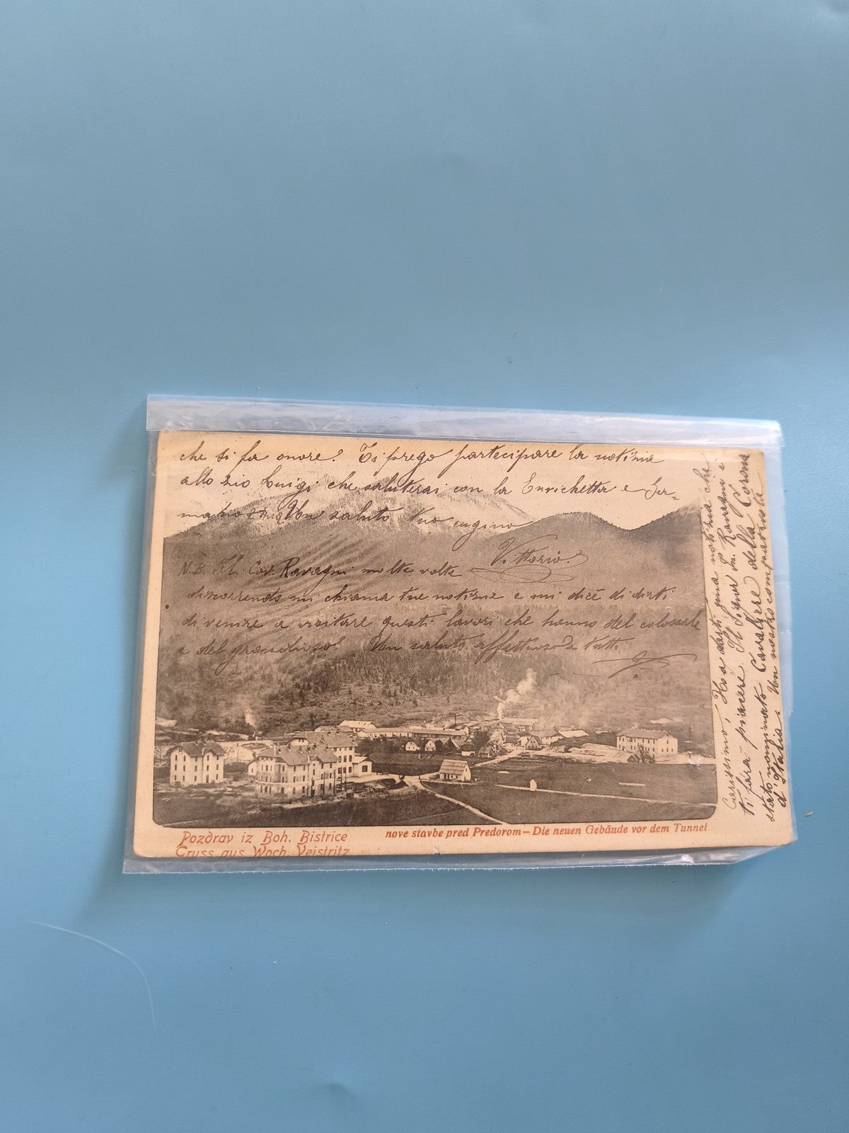 Carte postale vintage allemande époque coloniale, timbre et oblitération ancienn