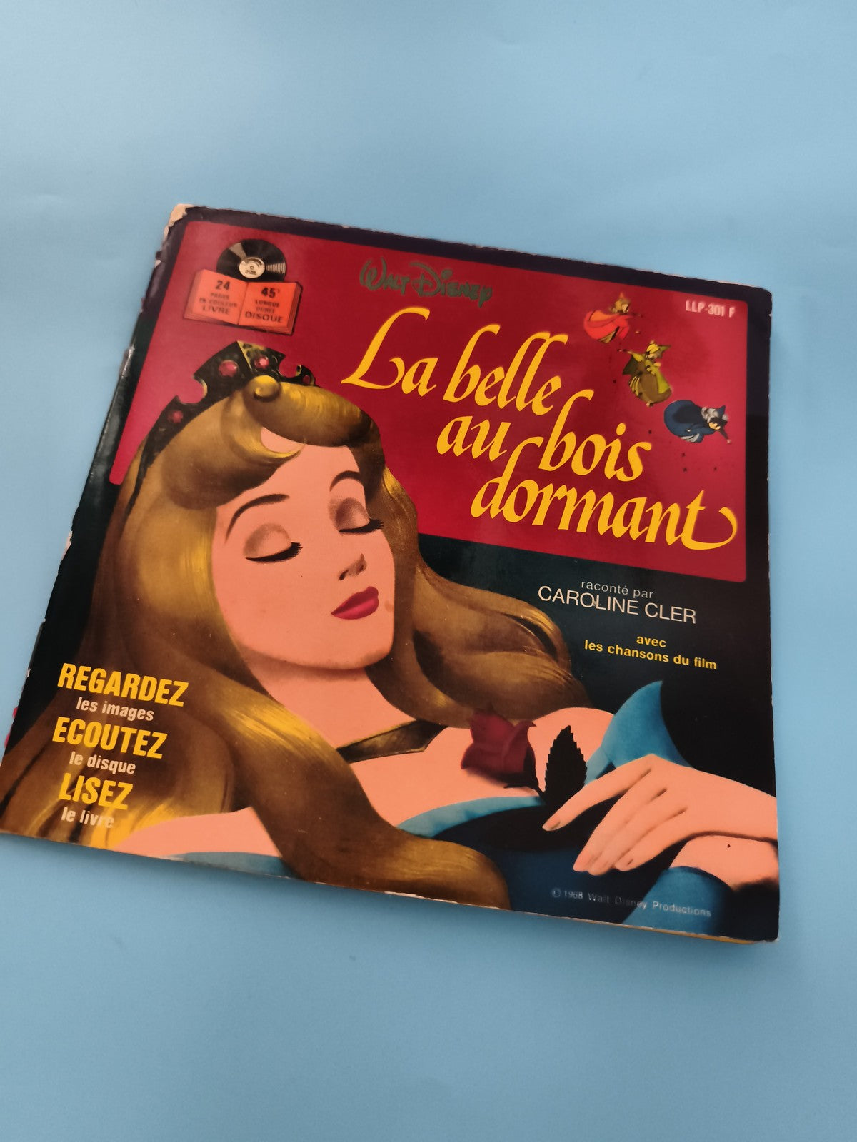 Disque vinyle 45T Walt Disney La Belle au bois dormant livre disque France