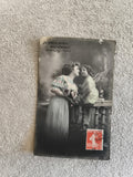 CPA sentimentale début 1900 femme ange timbre Semeuse 10c France