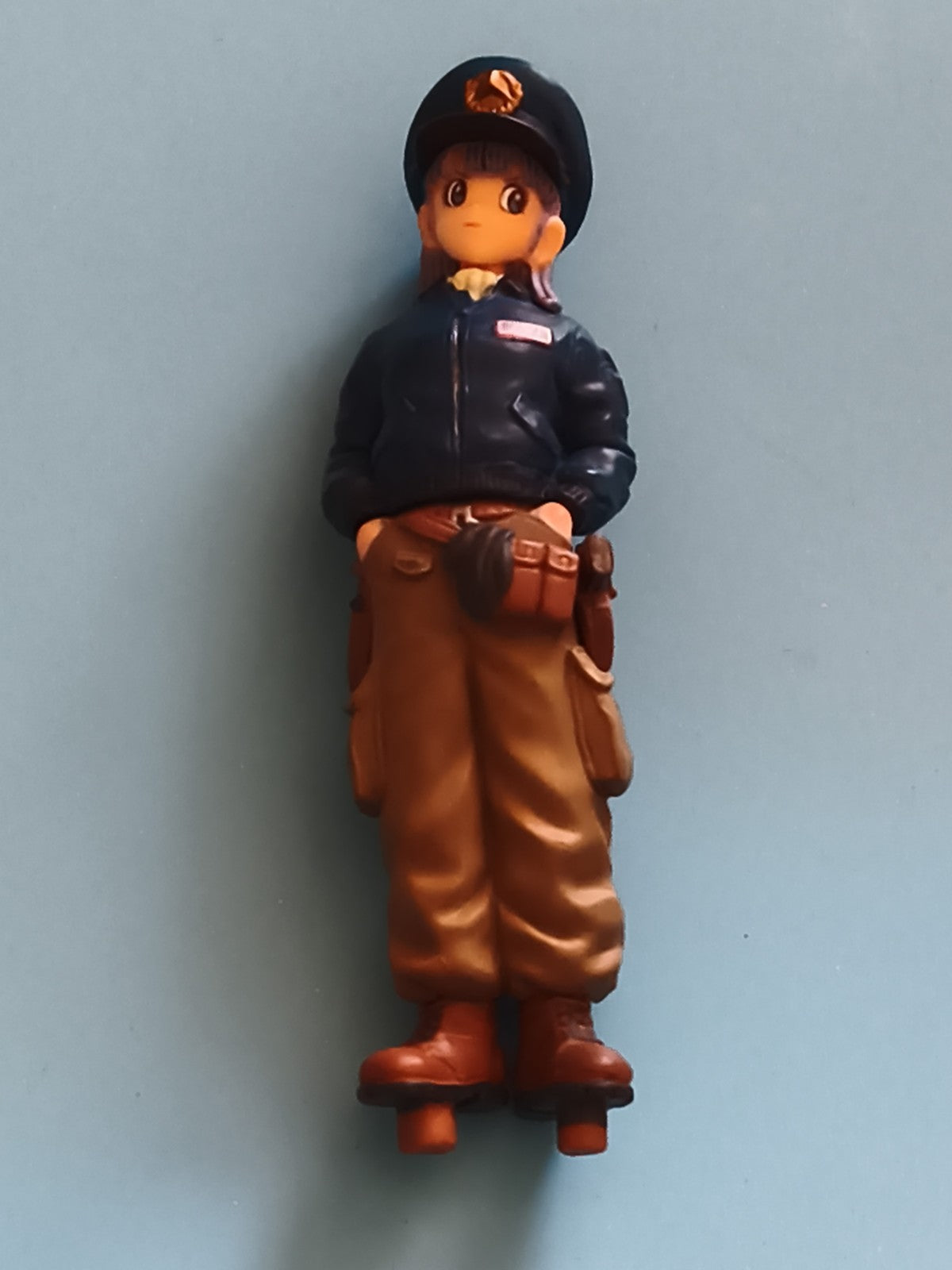 Figurine Dragon Ball Z Bulma uniforme police bleu marron manga DBZ