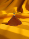 Pendentif vintage agate naturelle tranche triangulaire marron rétro