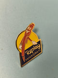 Vintage pin's Replay Papermate publicitaire jaune bleu collection écriture