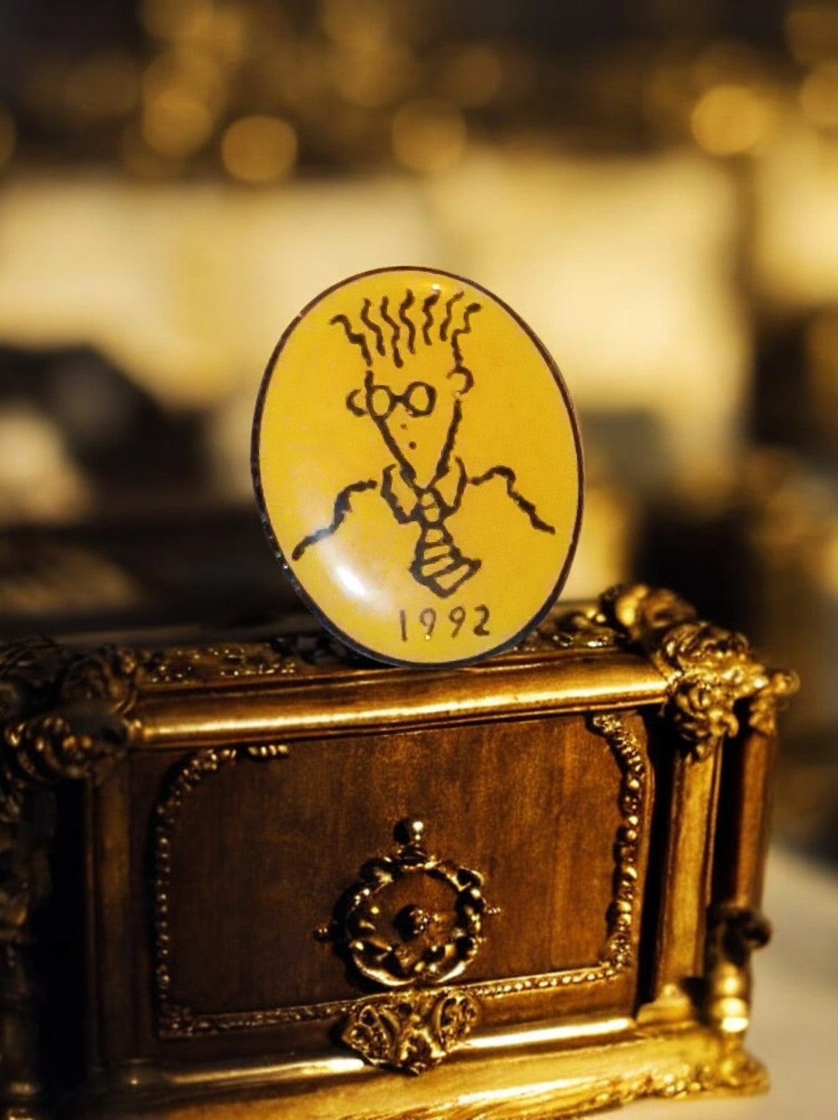 Pin's Fido Dido 1992 vintage badge ovale jaune cartoon rare