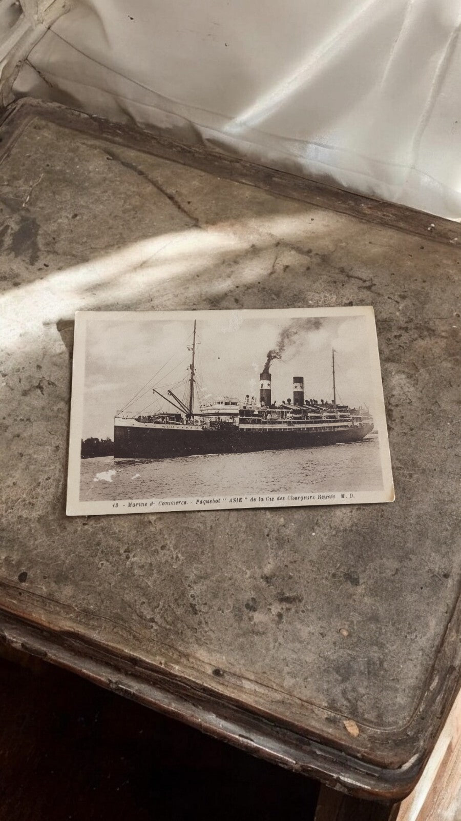 Carte postale ancienne paquebot ASIR Chargeurs Réunis marine commerce vintage