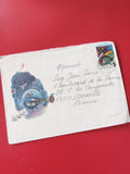 Enveloppe philatélie spatiale Russie-France timbre cosmonaute illustration