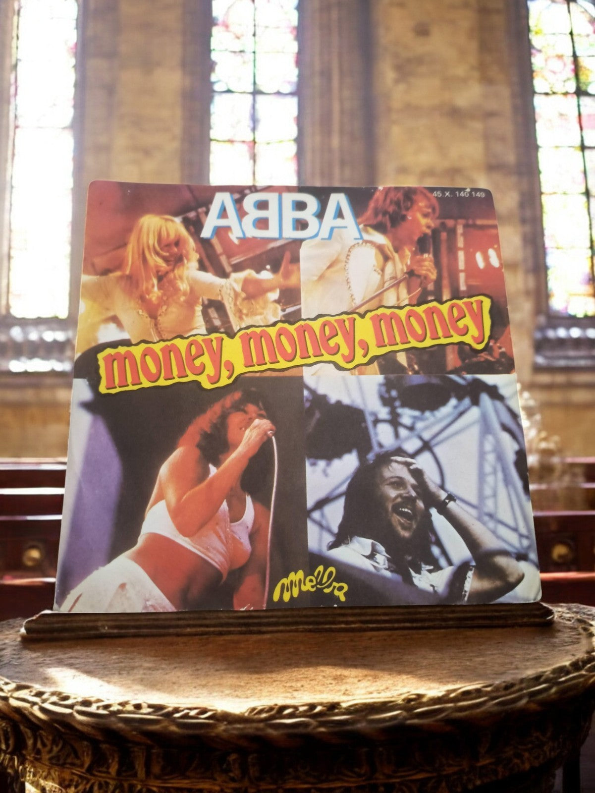 Vinyle 45 tours ABBA Money Money Money vintage pochette couleur années 70