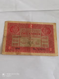 Billet 2 Kronen Autriche 1917 rouge – Zwei Kronen historique rare