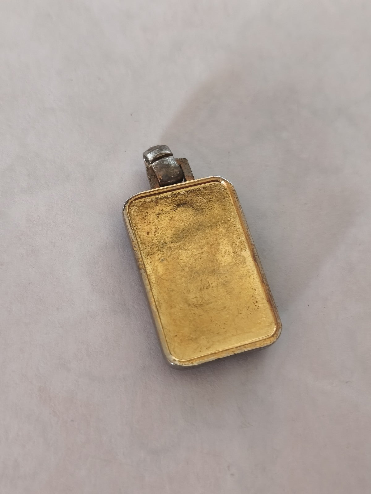 Vintage antique pendant, retro jewel with gold leaf decor, collection or gift