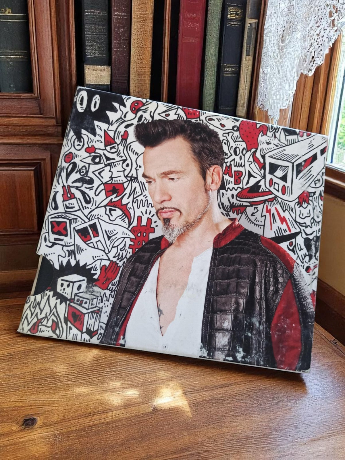 Vinyle Florent Pagny pochette illustrée vintage album musique pop