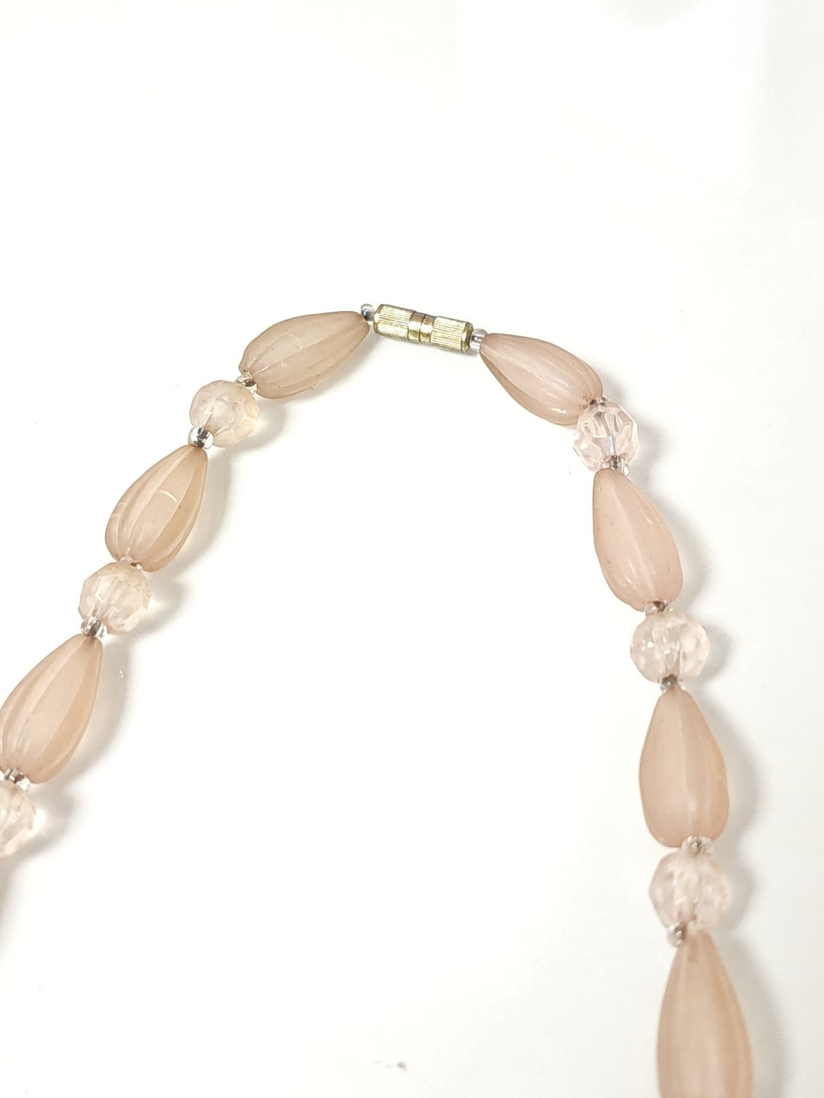 Collier ancien vintage fleur, matières naturelles, bijou rétro artisanal rare