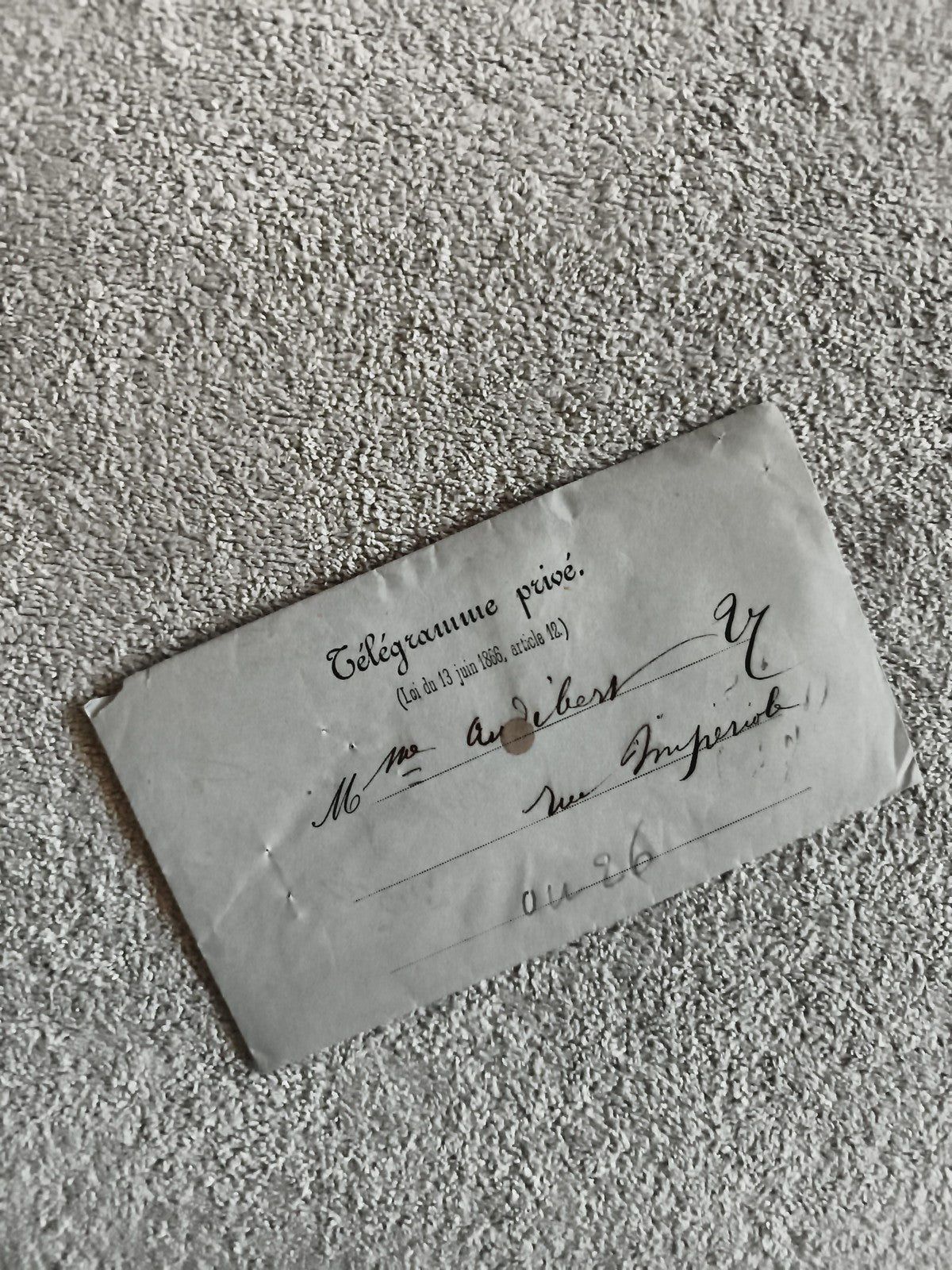 Télégramme privé XIXe siècle enveloppe manuscrite philatélie France