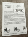 Document philatélique Histoire naturelle Buffon blaireau 1988 timbres France