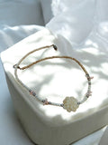 Collier vintage perles fleurs fantaisie rétro ancien bijou d?époque rare